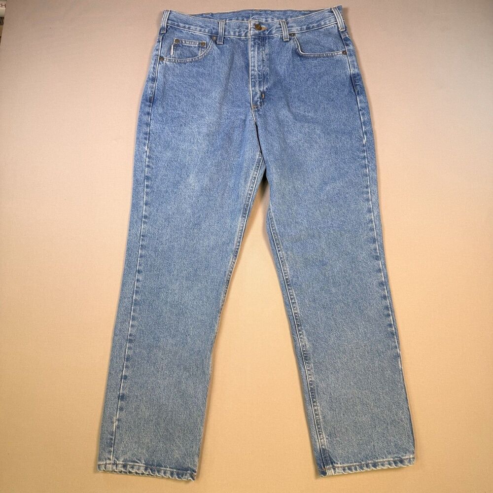 Carhartt B18 STW Traditional Fit Stonewash Blue Denim Jeans Mens 36x30 Regular
